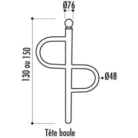 Support cycle<br> S BOULE H150