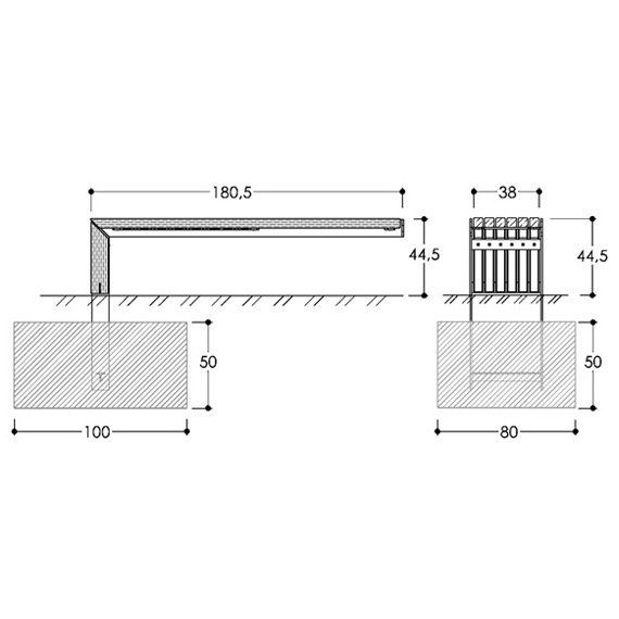 Banc sans dossier NUSSER PLAZA MONO – Image 2