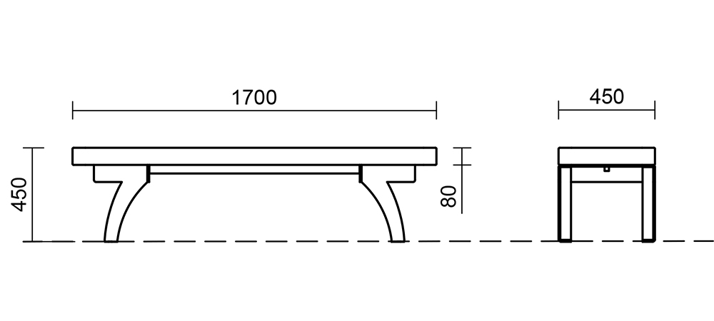 Banc sans dossier LIGHT STONE – Image 3