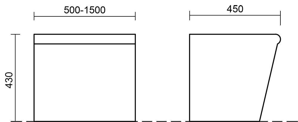 Banc sans dossier MONOLITE – Image 2