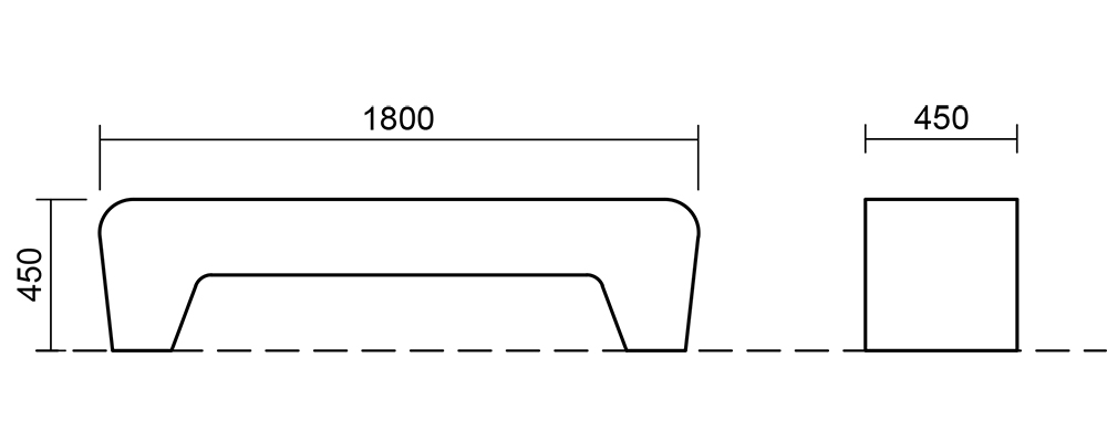 Banc sans dossier STONE – Image 3