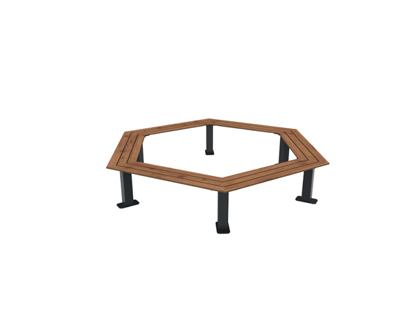 BANC CIRCULAIRE LAMES HPL SANS DOSSIER BUTON MADRID