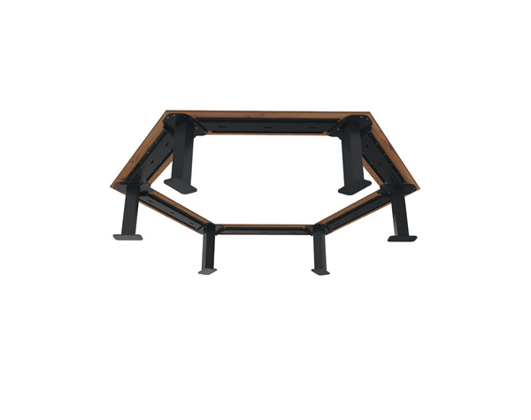 BANC CIRCULAIRE LAMES HPL SANS DOSSIER BUTON MADRID – Image 3