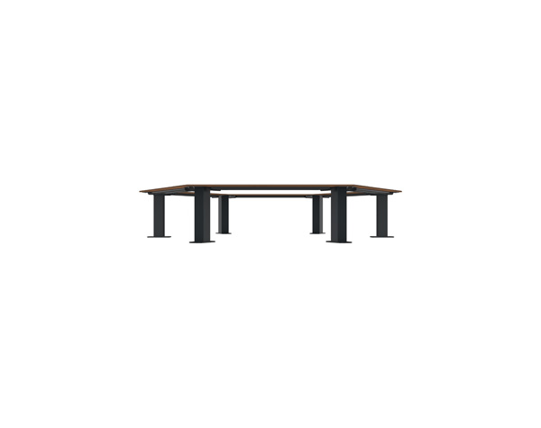 BANC CIRCULAIRE LAMES HPL SANS DOSSIER BUTON MADRID – Image 4
