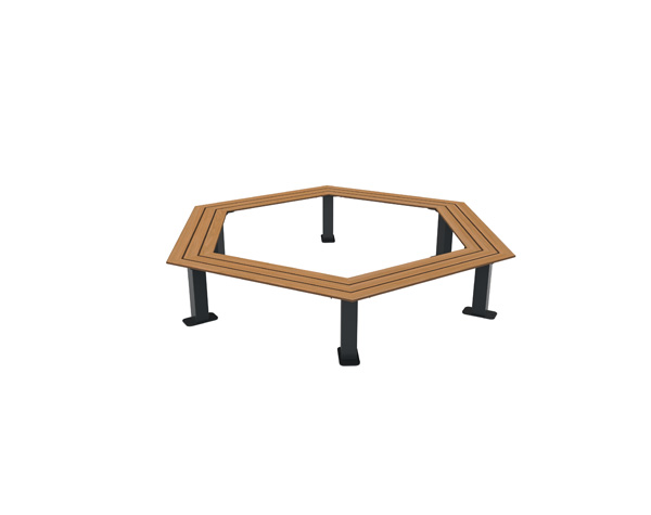 BANC CIRCULAIRE LAMES HPL SANS DOSSIER BUTON MADRID – Image 2