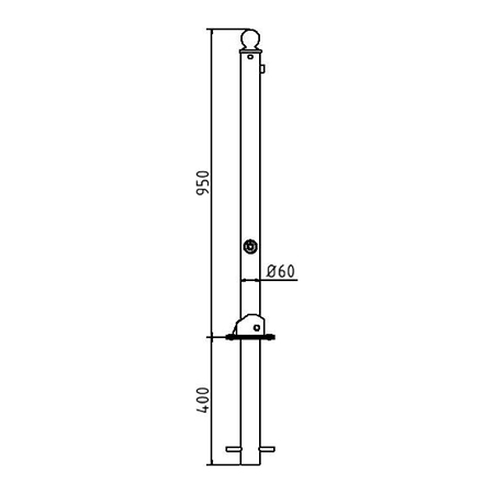 BORNE SCHAKE POTEAU DE DISSUASION RABATTABLE Ø 60 MM AVEC CLE TRIANGULAIRE – Image 2