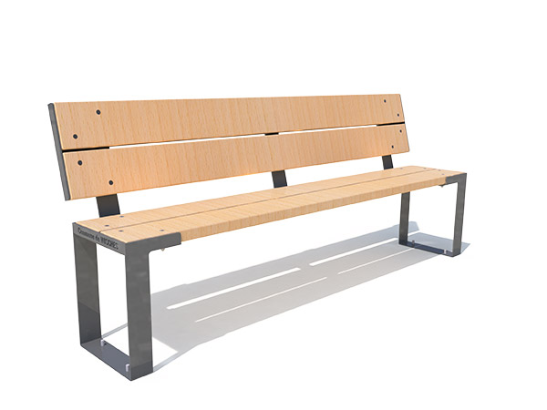 MM124-Gris BANC AVEC DOSSIER LINE M KUBE GRIS
