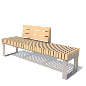 BANC AVEC DOSSIER AU MILIEU M KUBE