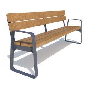 BANC AVEC DOSSIER ET ACCOUDOIRS M KUBE