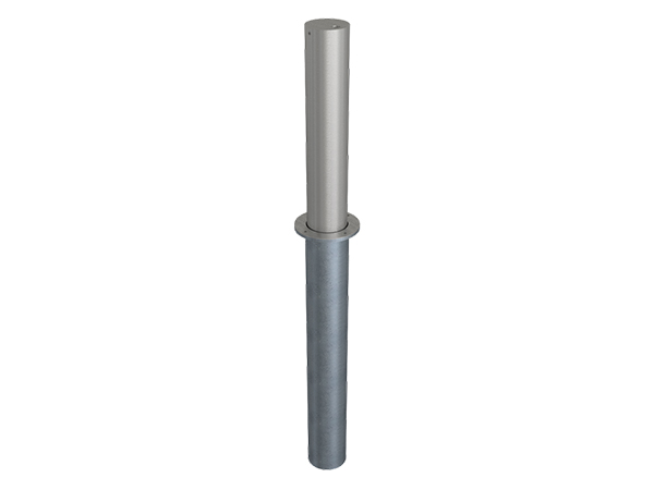 Poteau rétractable SCHAKE en acier inoxydable poli, diamètre 154mm