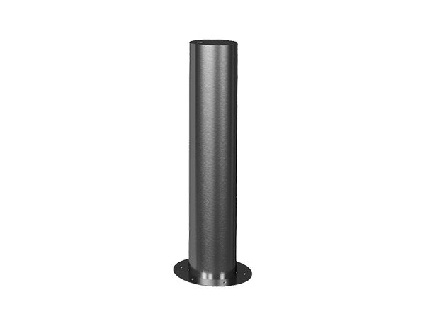 Borne escamotable SCHAKE en inox, vue de détail du système semi-automatique avec clé triangulaire