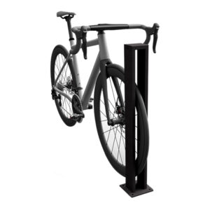 Arceau vélo SCHAKE Single avec vélo attaché, finition acier galvanisé anthracite RAL 7016