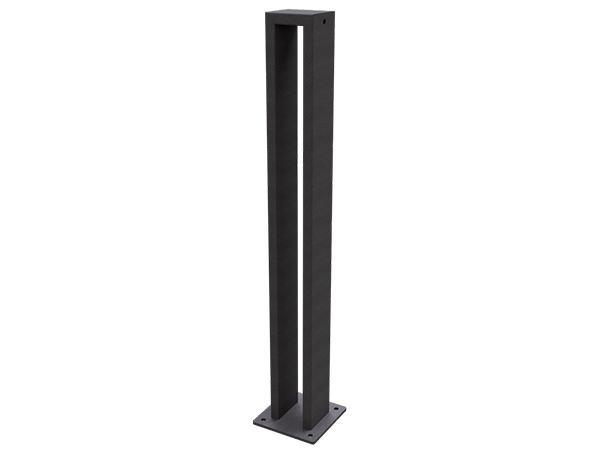 Arceau vélo SCHAKE Single vue trois quarts, finition peinture gris anthracite RAL 7016, mobilier urbain