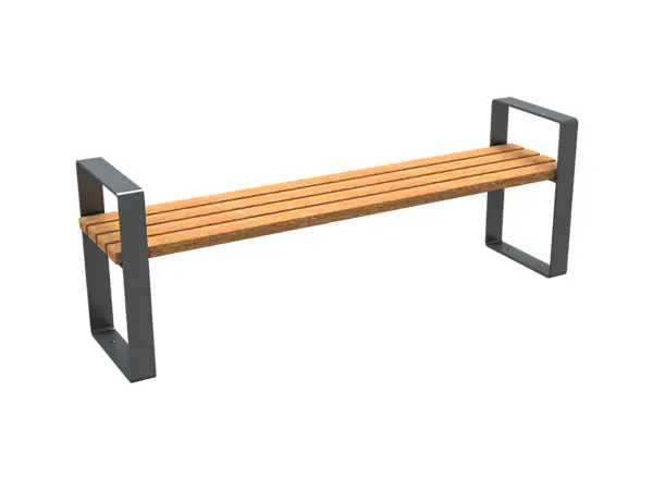 Banc avec accoudoirs Schake 1800 mm – vue de trois quarts avant